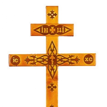 Крест деревянный «Прямой с декором светлый сосна»