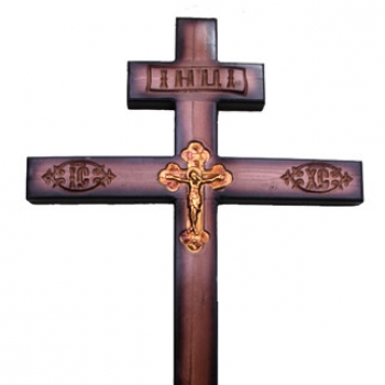 Крест сосна «Прямой с распятием выжженный»